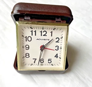 AcuRite Travel Wind Up Alarm Clock Brown - Picture 1 of 4