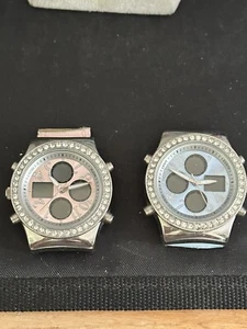 VTG LOT- 2 ATHLETIC WORKS LADIES QUARTZ WRISTWATCHES WITHOUT BANDS - Japan - Picture 1 of 5