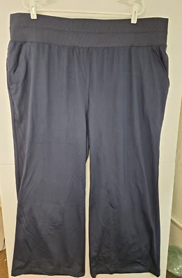 T By Talbots Wide Leg Pull On Athletic Pants Plus 3X NWT Navy  (2024) - Image 1 of 3