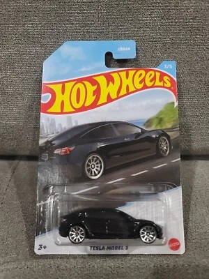 Hot Wheels Tesla Modelo 3 negro Walmart Exclusive Series sedanes de lujo 3/5 Foto 1 de 2