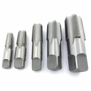 5 Piece Carbon Steel NPT Pipe Tap Set, 1/8", 1/4", 3/8", 1/2" and 3/4"