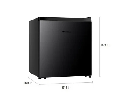 Hisense WMS017M6XBE 1,6 cúbicos ft. Mini nevera de una sola puerta, negra Foto 1 de 2
