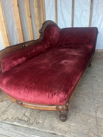 Vintage Victorian Red Velvet Fainting Sofa/ An Absolute Steal At This Price Cover