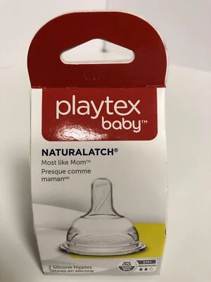 Playtex Baby Naturalatch 2 Silicone Nipples Like Mom BPA Free 3M+ Medium - Image 1 of 4