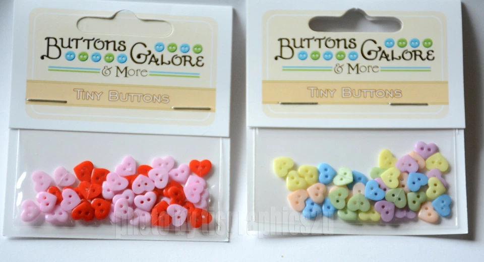 Heart / Valentine Buttons ~ Small Sew Thru ~ Choose Pastel or Valentine Hearts - Image 1 of 1