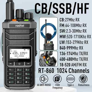 RT-860 Multi Band Ham Radio HF UHF VHF Dual Band with AM USB CW CB MW Reception - Picture 1 of 26