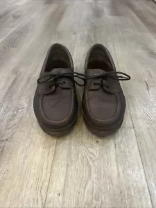 Scarpa da barca da uomo Mephisto Air Relax in pelle Spinnaker: taglia 12 US Dark & Med. Brn - Foto 1 di 13