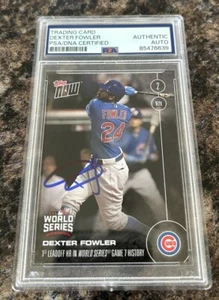 Carta firmata Dexter Fowler 2016 Topps Now World Series Chicago Cubs PSA/DNA - Foto 1 di 2