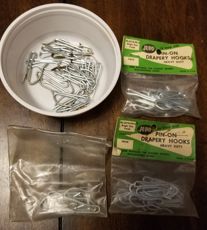 Lote de ganchos para cortinas de pasador vintage ~ pasador único pasador transversal deslizante  Foto 1 de 1