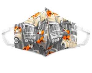 Fabric Face Mask Cotton Reusable Washable Adult Handmade in USA - Pumpkins Patch - Picture 1 of 2