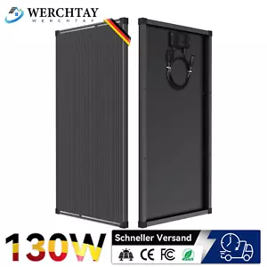 Solarpanel Solarmodul 130W 12V Glass Monokristallin Solarzelle Black TÜV 0% MwSt - Bild 1 von 10