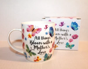 Burton & Burton "All Things Bloom With a Mother's Love" Floral Mug Coffee Cup - Picture 1 of 2