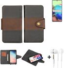 wallet case for Samsung Galaxy A71 5G + earphones bookstyle cover pouch