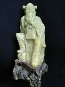 Signed Republic of China Antique Soap Stone Carving Statue - Picture 1 of 7