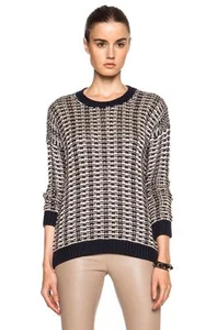 W505 NEU MIT ETIKETT VINCE MERZERISIERTE STRUKTUR BAUMWOLLE DAMEN PULLOVER GRÖSSE XL $ 395 - Bild 1 von 1