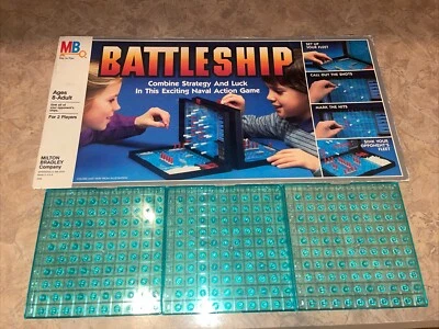 战舰替换方形网格钉棋盘游戏 3 部分 MB 1984 + 规则 — 第 1/4 张图片