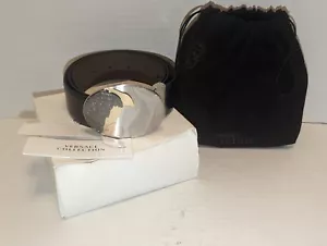 Rara cintura da uomo Versace mezza Medusa reversibile nero/marrone taglia 95 US 40 - Foto 1 di 7