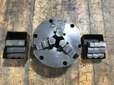 Mandril de torno Buck de 5" de diámetro y 3 mordazas ajustable-Tru con juego de mandíbula adicional parte posterior lisa Foto 1 de 4