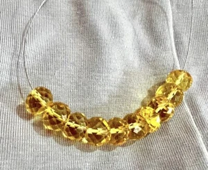 Seltene schöne gelbe Padpardscha Saphir facettierte Rondell Perlen Edelstein Perlen - Bild 1 von 10