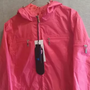 Women Lightweight Rain Jacket Waterproof Packable Medium Salmon Pink I S Apparel - Picture 1 of 9