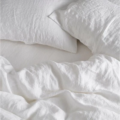 RRP £239 Bedfolk Linen Snow Super King Size Duvet Cover