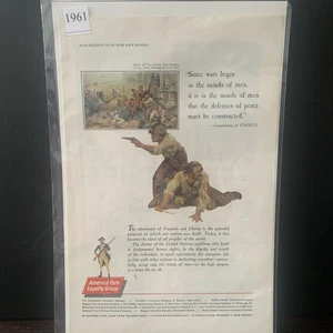 Vintage 1961 American Fore Loyalty Group Insurance Alamo Battle Ad Advertisement - Bild 1 von 2