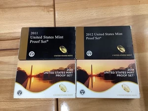 2011 to 2014-S US Clad Proof Sets Complete Run of 4 Sets in OGP E1686 - Picture 1 of 10
