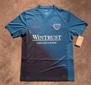 NWT Nike Chicago Stars Soccer Jersey Sz M Blue NWSL Dri-Fit V-Neck - Picture 1 of 8