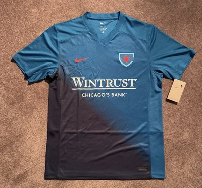 Camiseta de fútbol Nike Chicago Stars talla M azul NWSL Dri-Fit cuello en V nueva con etiquetas Foto 1 de 4