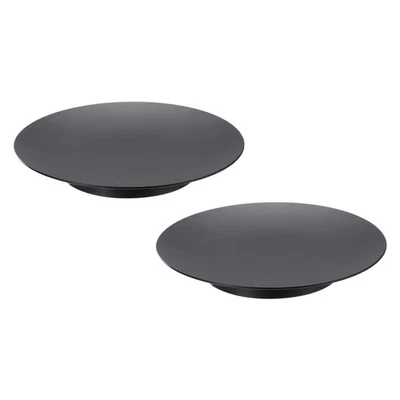 2pcs Candle Tray, Candle Plate Candle Holder Plate Round Candle Stand, Black Foto 1 de 4