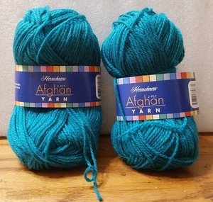 Hilo afgano fino de 2 capas Herrschners 2 madejas verde azulado oscuro 1,9 oz 220 yardas - Imagen 1 de 3