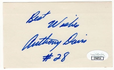 Anthony Davis Signed Autographed Index Card Trojans Rams Oilers JSA CF46714 - Image 1 of 2