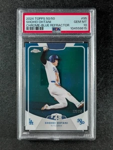 2024 Topps 50/50 SHOHEI OHTANI 120/150 Blue Ref. Chrome Stolen Base #48 PSA 10 - Picture 1 of 3