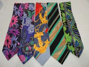 Lot 5 Leonard Paris Men's 100% Silk Floral Neckties TIES. - Picture 1 of 24