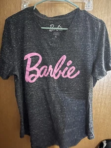 Barbie Shirt Girls Size Extra Large Grey With Pink - Picture 1 of 2