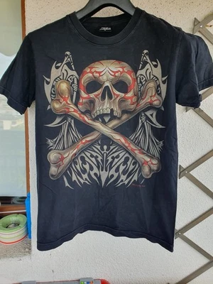 Camiseta Tribal Calavera y Huesos Doble Cara Vintage Hero Buff Talla M Foto 1 de 4