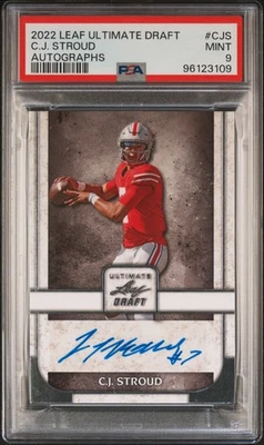 C.J. STROUD 2022 Leaf Ultimate Draft Rookie Auto #CJS PSA 9 Ohio State - Image 1 of 2