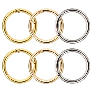 6Pcs Metal Spring O Rings DIY Keychain Rings Round Key Rings Spring Key Ring - Picture 1 of 12