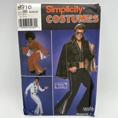 2001 Simplicity Pattern #9916, Mens’ Retro Elvis Style Costume SZ 40-44 UC FF - Image 1 of 4