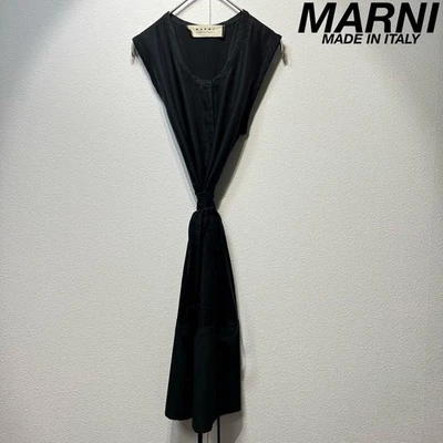 Marni 黑色人造丝无袖连衣裙 40 码 — 第 1/4 张图片