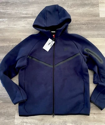 $135 Nike Men S Sportswear Tech Fleece Zip Up Hoodie Navy HV0949-451 New - Image 1 of 4