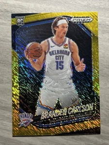 2024-25 Panini Prizm Black Branden Carlson Thunder Gold Shimmer Rookie RC #/10 - Picture 1 of 2