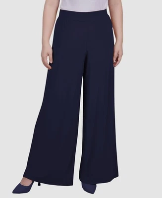 Ny Collection Womens Blue Wide Leg Palazzo Pants Petite Size: PM - Image 1 of 2