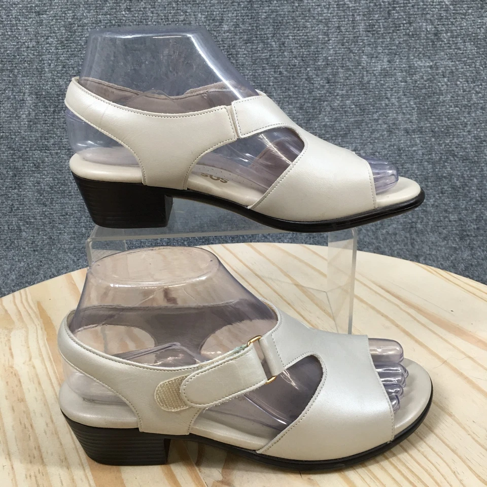 SAS Sandals Womens 6.5M Suntimer Casual Open Toe Slingback Block Heels Off White - Image 1 of 4