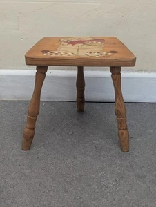 Vintage Wooden Stool Teddy Bear Design – Doll Teddy Stool - Plant Stand - Picture 1 of 24