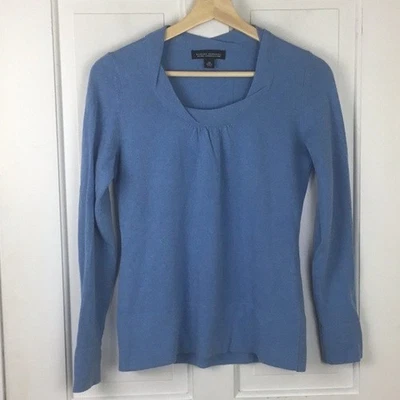 Suéter de lã Banana Republic cashmere azul tamanho XS EXCELENTE ESTADO USADO - Imagem 1 de 4