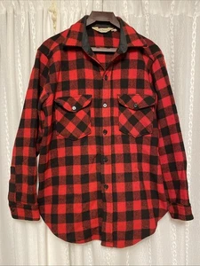 Men's Vintage LL Bean Maine Flannel Guide Shirt Wool Red Size L - Picture 1 of 6