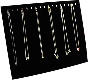 Ogrmar Black Velvet 17 Hook Necklace Jewelry 17 Display  - Picture 1 of 5