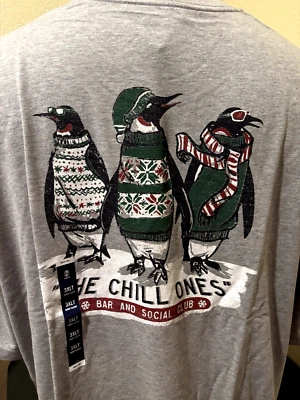 IZOD Saltwater Men 3XLT Big &Tall Relaxed Penguin Holiday T-Shirt The Chill Ones - Image 1 of 4