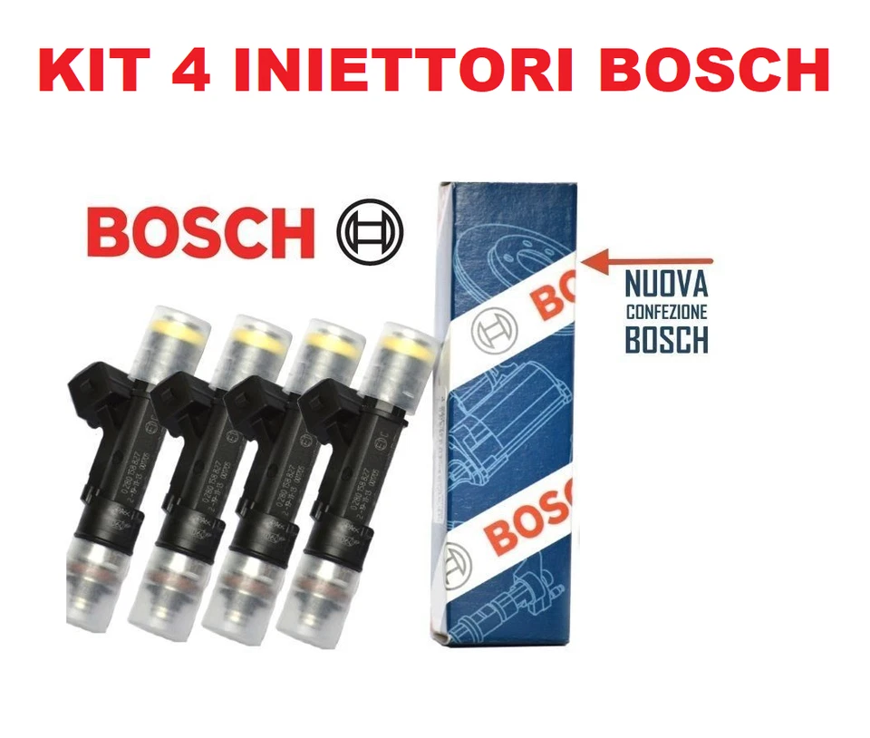 KIT 4 INIETTORI METANO BOSCH FIAT PANDA 1.2 NATURAL POWER 0280158827